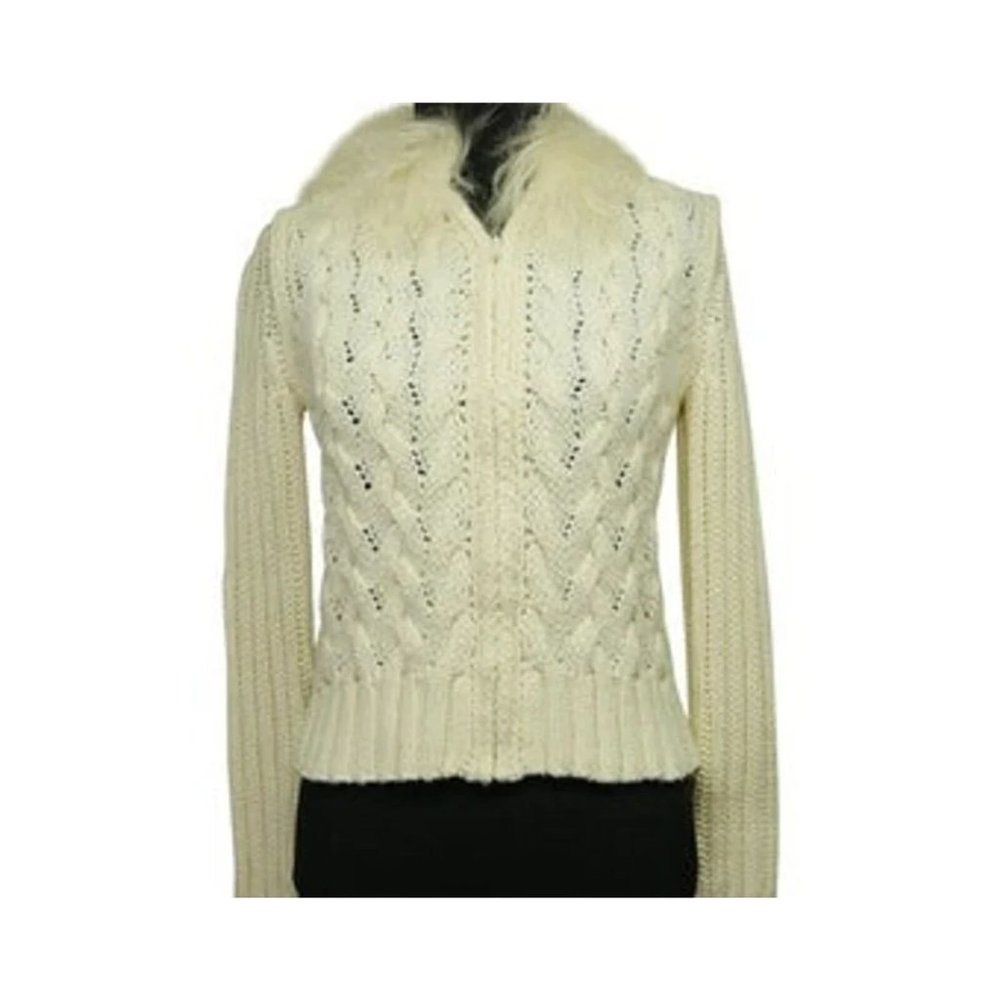 St. Ambecco Wool/Tibetan Lamb Fur Sweatercoat